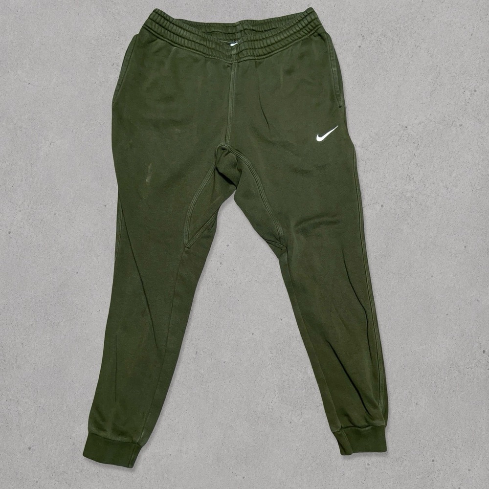 Nike Sportswear Fleece Jogger Sweatpants Olive Green Men's Medium Swoosh Pants